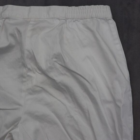 Ruby Rd Pants Womens 14 White Ankle High Rise Elastic Waist Stretch Hook Eye - Picture 15 of 16